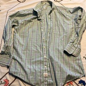 Peter Milar large long sleeve button down plaid